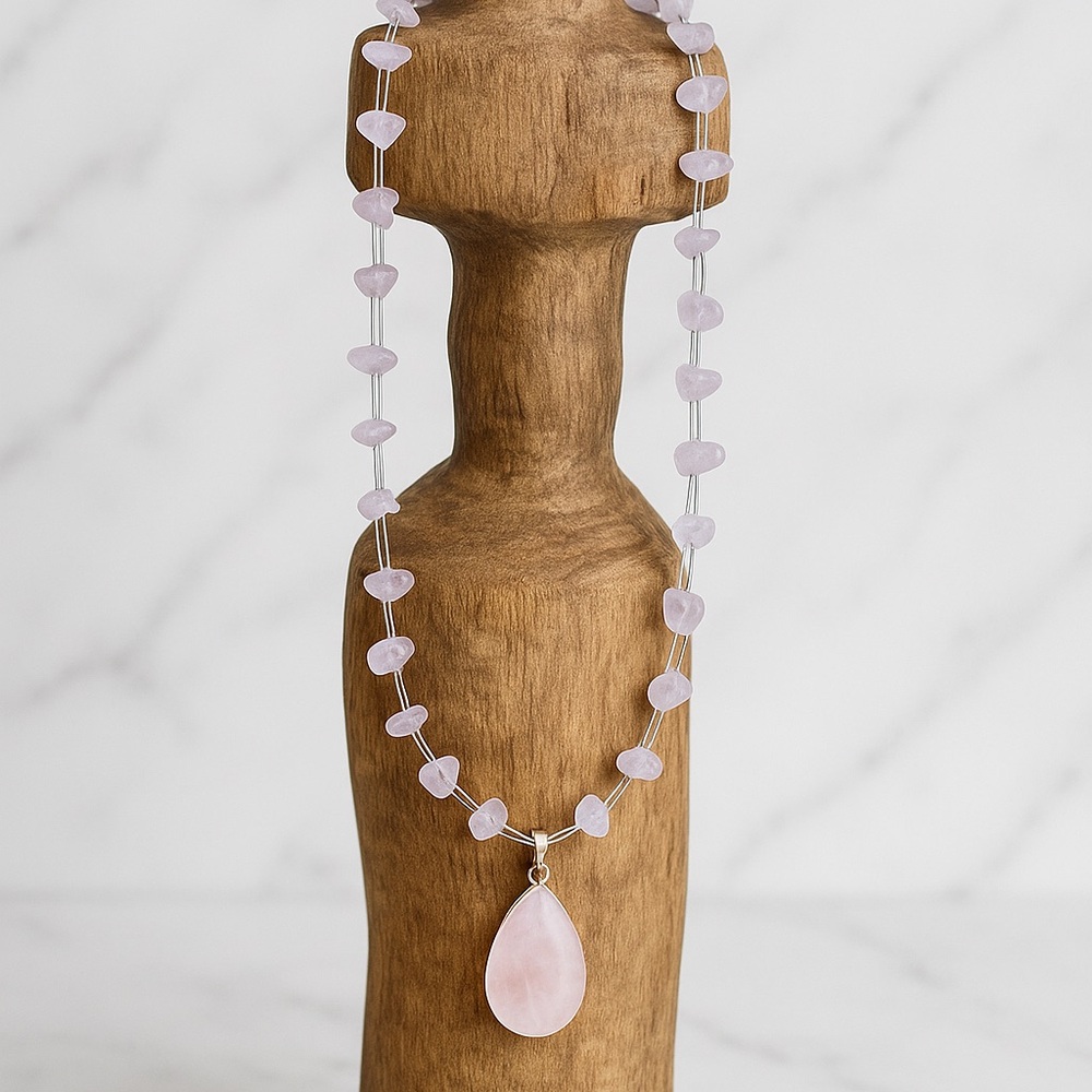 Elegant Pink Stone Necklace